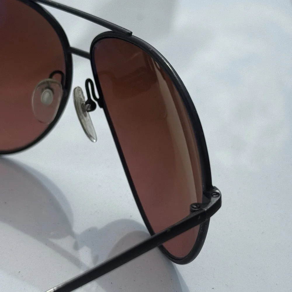 Vintage SERENGETI DRIVERS LARGE AVIATOR 5222 Black Metal Sunglasses JAPAN